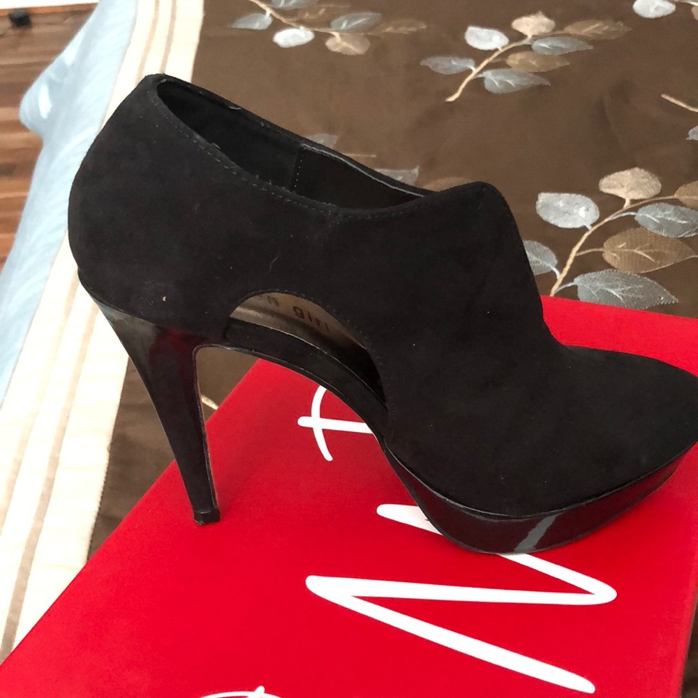 Madden girl black suede platforms
